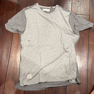 Men's Two-Tone Gray Short-Sleeve Crewneck T-Shirt